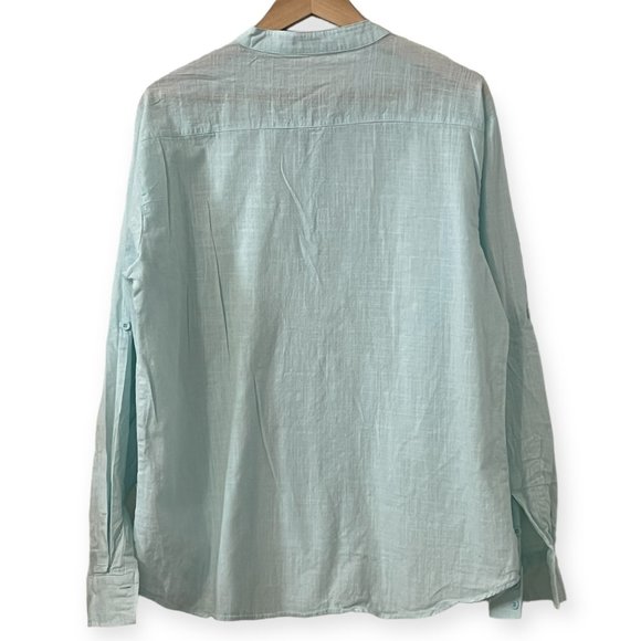 Coof Andy Men's Shirt Long Sleeve Half Button Lightblue Size Large - Picture 2 of 7